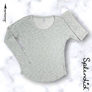SPLENDID Lightweight Silver Metallic Sweater